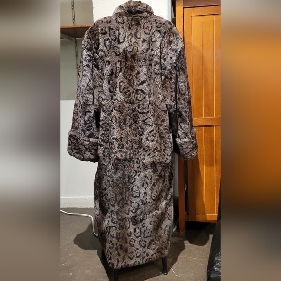Vintage women's Carole Little leopard  print fur coat size L - Picture 3 of 10